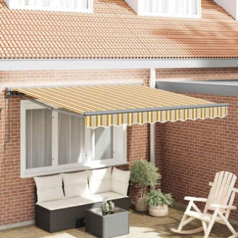 Retractable Awning Manual Multicolour Stripe 350x250 cm Fabric 3330319
