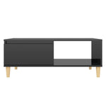 ZNTS Coffee Table High Gloss Black 90x60x35 cm Engineered Wood 806002