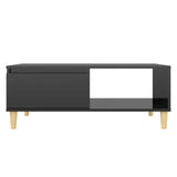 ZNTS Coffee Table High Gloss Black 90x60x35 cm Engineered Wood 806002