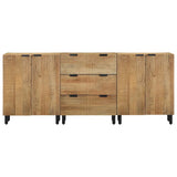 3 Piece Sideboards Brown 60x33x75 cm Solid Wood Mango 3310005