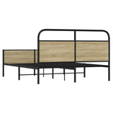 Metal Bed Frame without Mattress Sonoma Oak 150x200 cm King Size 3318693