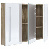 LED Bathroom Mirror Cabinet 89x14x62 cm White and Oak 326530