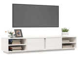 TV Cabinet White 156x40x40 cm Solid Wood Pine 814455