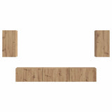 TV Cabinet Set Wall-mounted 5 pcs Artisan Oak Engineered Wood 3409077