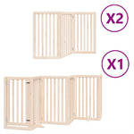 Dog Gate with Door Foldable 12 Panels 600 cm Poplar Wood 3155645