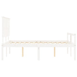 Senior Bed without Mattress White 120x200 cm Solid Wood 3195477