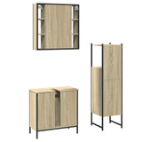 ZNTS 3 Piece Bathroom Cabinet Set Sonoma Oak Engineered Wood 3214761