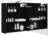 Bathroom Mirror Cabinet Black Oak 50 x 14.5 x 70 cm 889048