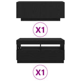 TV Cabinet Set 2 pcs Black 180 x 35 x 40 cm Engineered Wood 3333062