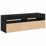 TV Cabinet with LED Black Oak 120 x 35 x 40 cm Engineered Wood 862559