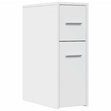 Narrow Bathroom Cupboard with Wheels White Engineered Wood 855277