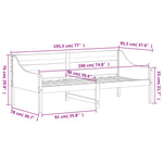 ZNTS Day Bed without Mattress White 90x190 cm Single Solid Wood Pine 842839