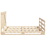 Bed Frame without Mattress with Headboard 200x200 cm Solid Wood 3281561