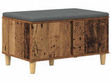 Hall Bench Old Wood 60 x 38 x 46 cm Engineered Wood and Fabric 891526