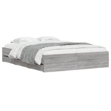 Bed Frame with Drawers without Mattress Grey Sonoma 150x200 cm King Size 3207271
