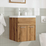 2 Piece Bathroom Furniture Set Artisan Oak Engineered Wood 3328582