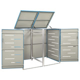 Double Wheelie Bin Shed 138x77.5x112.5 cm Stainless Steel 149567