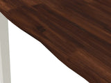 70 x 70 x 75 cm Solid Acacia Wood Dark Brown and White Square 937482