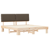 Bed Frame with Upholstered Headboard Taupe 180 x 200 cm 3398072