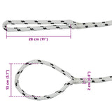 Boat Rope 15 m 2 White and Black Polyester 42029769