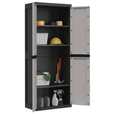 Outdoor Storage Cabinet Grey and Black 65x37x165 cm PP 364201