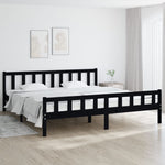 Bed Frame without Mattress Black Solid Wood 160x200 cm 810693