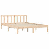 Bed Frame Natural 152 x 203 cm Solid Pine Wood 900317