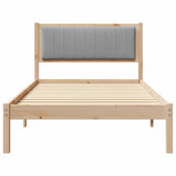 Bed Frame with Upholstered Headboard Light Grey 100 x 200 cm 878279