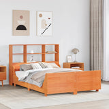 Bookcase Bed without Mattress Wax Brown 140x190 cm Solid Wood 3323820