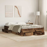 Bed Frame with Drawer Old Wood 120 x 190 cm Engineered Wood 3333978
