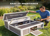 Wooden Tortoise House, Tortoise Enclosure with Clear Observation Window, Top Opening, Multiple T3398P617017