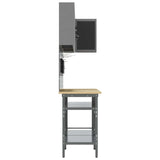 Work Cabinet Set with Shelf with Storage 10 pcs Black and Grey 3321514
