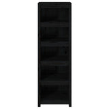 Book Cabinet Black 50x35x154 cm Solid Wood Pine 821718