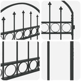 Fence Gate Grey 89 x 200 cm Steel 42008886