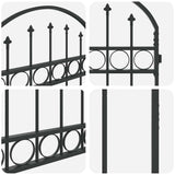Fence Post ASSEN 200 x 88 x 14 cm Steel Grey Lockable 42008886