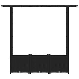 Raised Bed with Trellis and Roof Black 162.5 x 40 x 138 cm PP 42032543