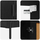Highboard 2 pcs Black Oak Engineered Wood 3416060