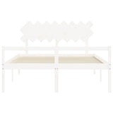 Senior Bed without Mattress White 160x200 cm Solid Wood 3195557