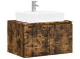 Bathroom Furniture Set Smoked Oak Engineered Wood 3404325