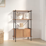 4-Tier Shelving Unit with Cabinet 80x40x130 cm Steel and Engineered Wood 336353