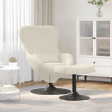 Egg Chair with Footstool Cream 63 x 73 x 90 cm Velvet 42002753
