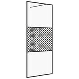 151030 Walk-in Shower Wall with Clear ESG Glass 100x195 cm Black