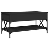 ZNTS Coffee Table Black 100x50x50 cm Engineered Wood and Metal 845356