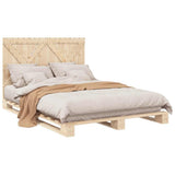 Bed Frame without Mattress with Headboard 140x200 cm Solid Wood 3281570