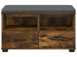 Hall Bench with Cushion with Drawer Smoked Oak 60 x 38 x 46 cm 891452