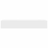White MDF Floating Wall Display Shelf 1 Drawer Book/DVD Storage 242187