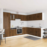 14 Piece Kitchen Cabinet Set Kalmar Brown Oak Engineered Wood 3314978