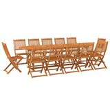 ZNTS 13 Piece Garden Dining Set 280x90x75 cm Solid Wood Acacia 3086981