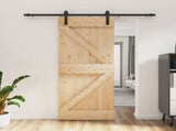 Sliding Door Natural and Black 85 x 210 cm Solid Pine Wood 3444909