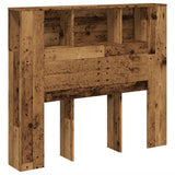 Headboard Cabinet Old Wood 120x19x104.5 cm Engineered Wood 856878